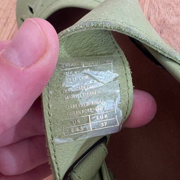 Taos Green Leather Mary Jane Flats Women's Size 37 US 6-6.5 - Picture 8 of 10